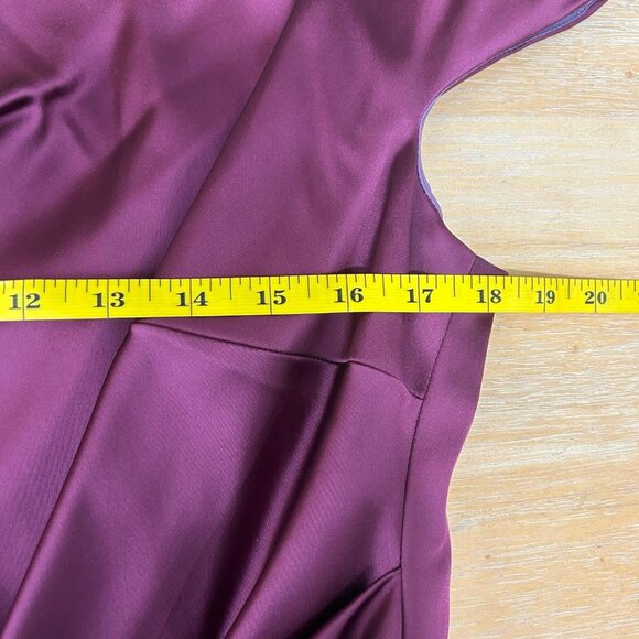 Talbot Runhof Cocktail Dress Sz 10/12 Burgundy Ruched Sheath Luxury Gala Yacht - Picture 11 of 13